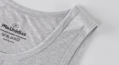 4Pcs/Pack Man Sleeveless T-shirt Solid Color Men's Tank Top Bamboo Fiber Undershirts Men Vest Suitable wear inside or outside