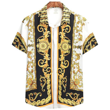 Unisex 2025 Breathable Hawaiian Shirts Baroque French Men's Shirts 3D Printi High Fashion Street Loose Men's Streetwear Shirts