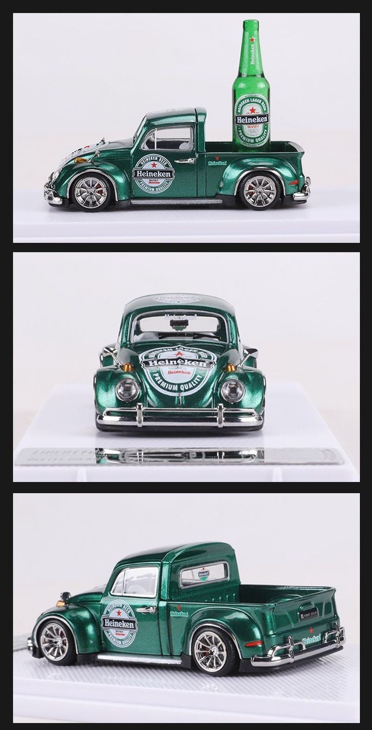 Liberty64 1:64 Scale Beetle Convertible Pickup Die-Cast Car Model Gulf Oil Series Custom Toys Miniature Alloy Simulation Vehicle