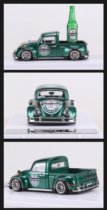 Liberty64 1:64 Scale Beetle Convertible Pickup Die-Cast Car Model Gulf Oil Series Custom Toys Miniature Alloy Simulation Vehicle