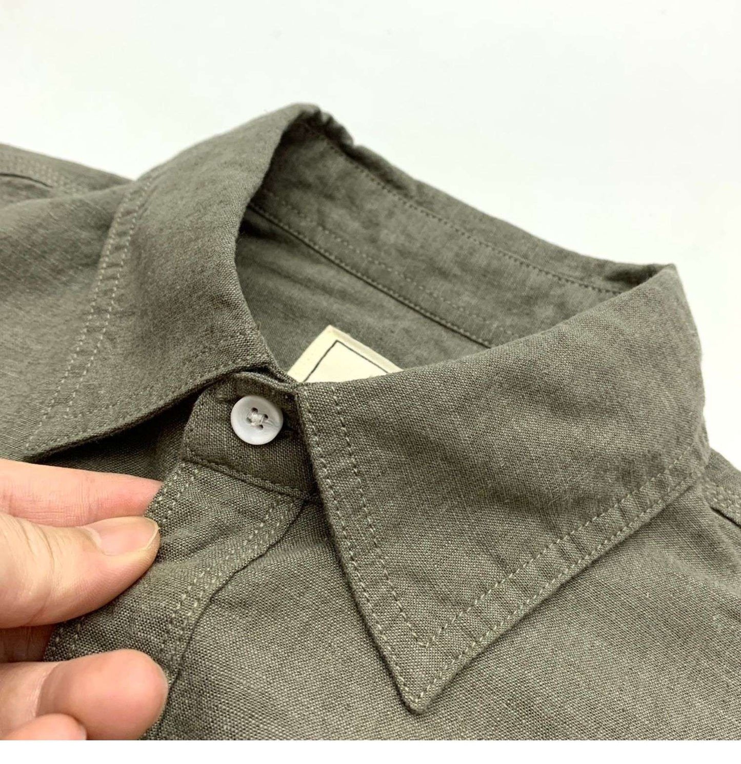 Sold Color Mens Cotton Linen Shirts Harajuku Casual Simple Comfortable Long Sleeve Loose Buttons Blouses Shirt With Chest Pocket