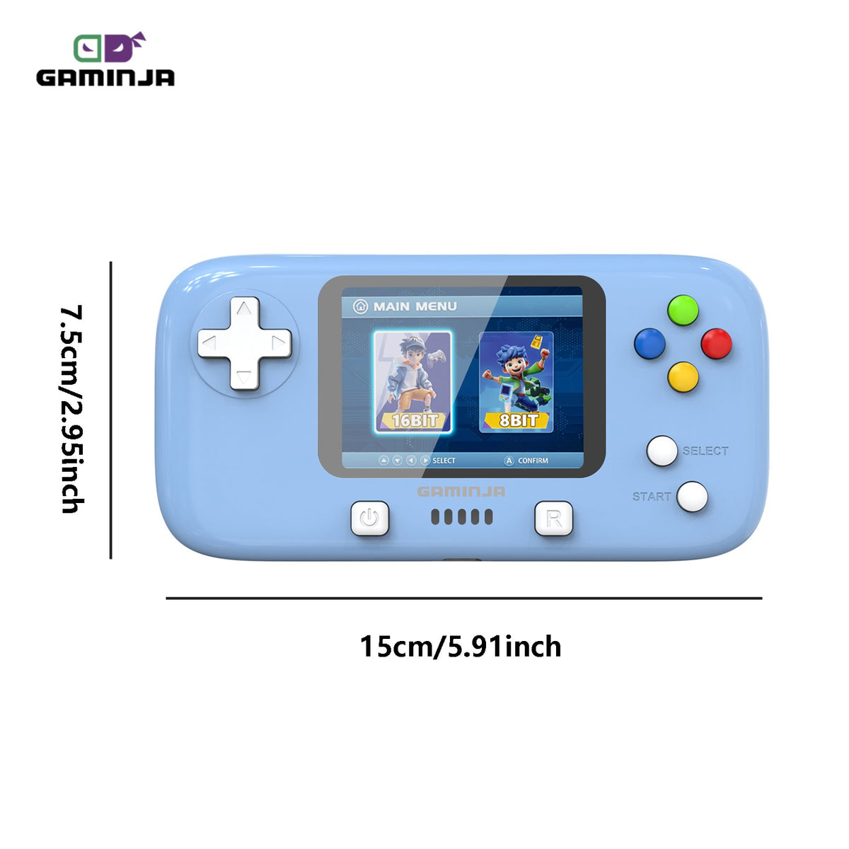 GAMINJA GC76P 300 IN 1 Classic Games Handheld Pocket Game Console 2.8inch Video Game Console Portable Handheld Game for Gift