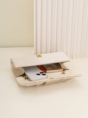 Ladies Dinner Bag Pleated Solid Color Clutch Party Dinner Wedding Light Luxury Envelope Evening Bag for Prom, Dinner/Banquet