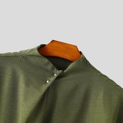 INCERUN Men Sets Solid Color Pleated Shirt & Pants Two Pieces Sets Loose Streetwear 2025 Fashion Men's Casual Suits S-5XL