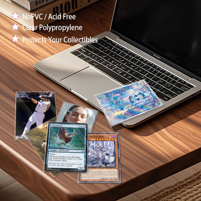 100 UNIDADES Protetores Internos de Cartas 61X88/64x89mm Dois Tamanhos Ajuste Perfeito para Cartas de Jogo YGO/MGT Os Protetores Internos de Cartas São Lisos e Resistentes