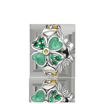 925 Sterling Silver Green Series Flower Tree Apple Pendant DIY Fine Beads Fit Original Charms Bracelet Women Jewelry Diy