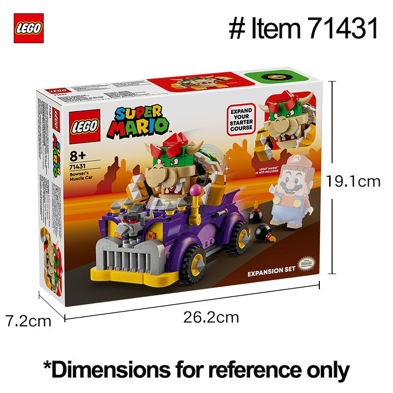LEGO 71431 Conjunto de Expansão Carro Musculoso do Bowser 458 Peças Série Super Mario Brinquedos DIY Para Meninos Meninas Presente Crianças idades 8+