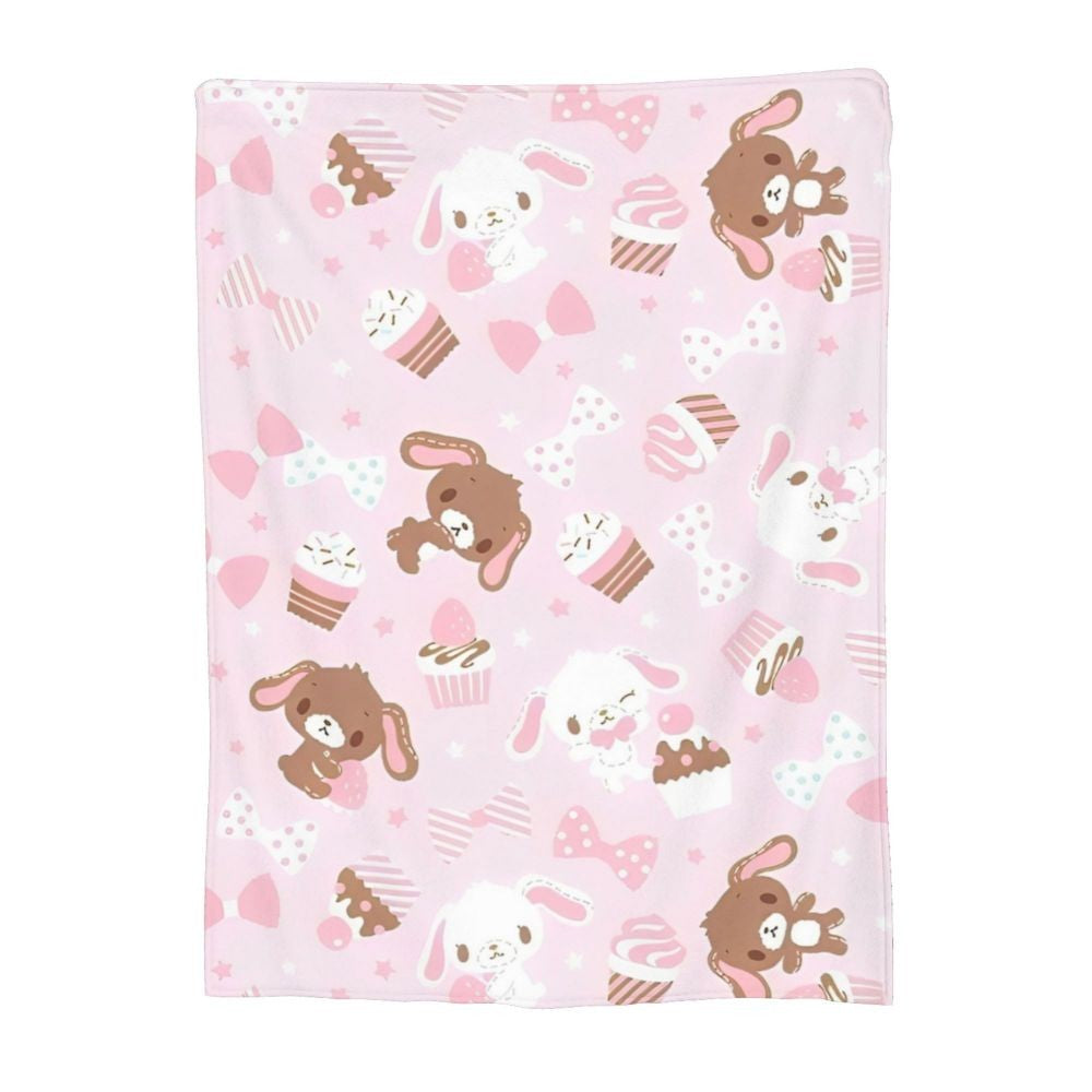 Sugarbunnies Sugar Rabbit Knitted Blanket Fleece Super Soft Throw Blankets for Outdoor Travel Bedroom Quilt