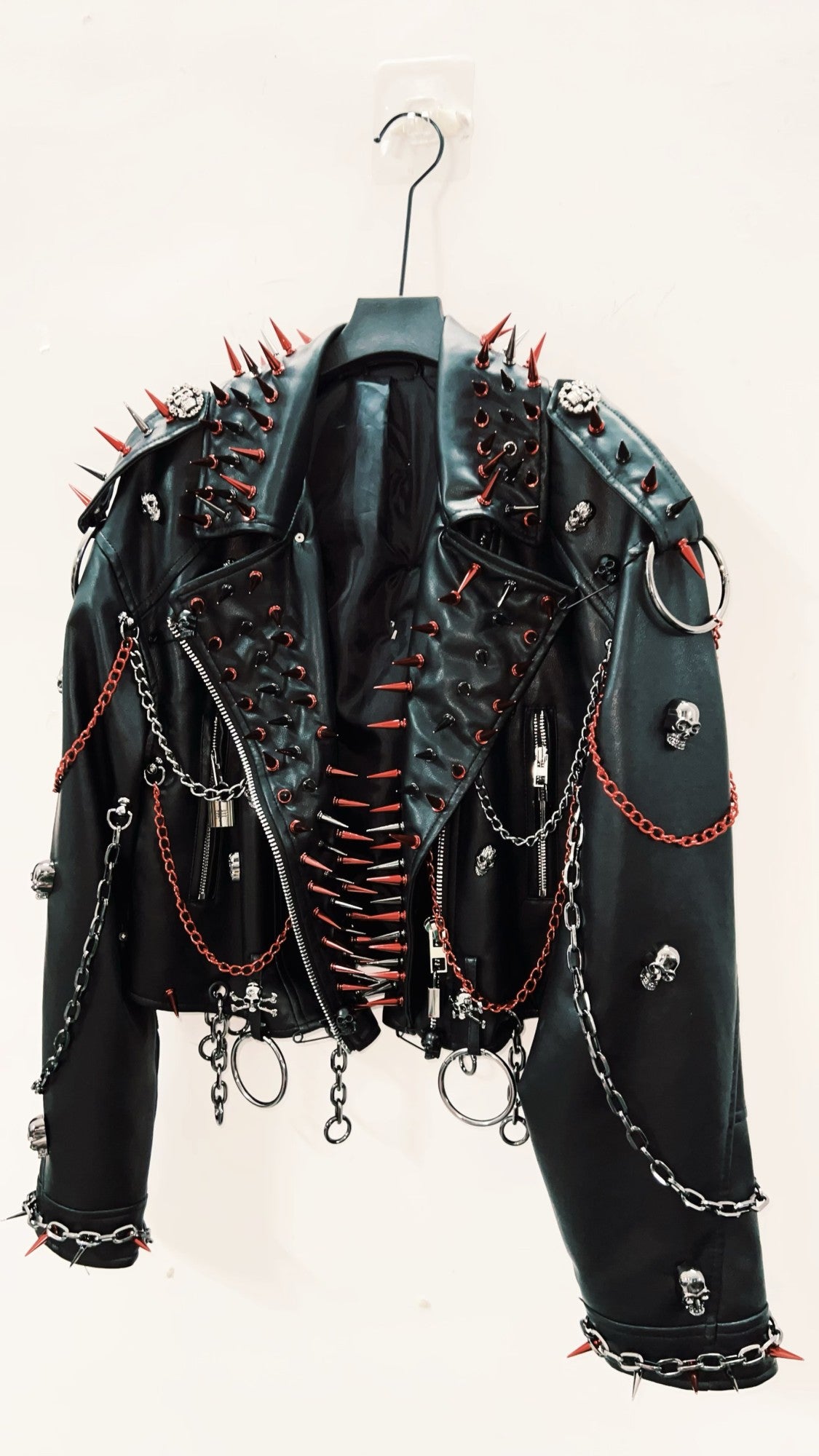 vintage Leather jacket Gothic Leather jacket Punk Leather jacketoversizeLeather jacket Rivet Leather jacket skull Leather jacket