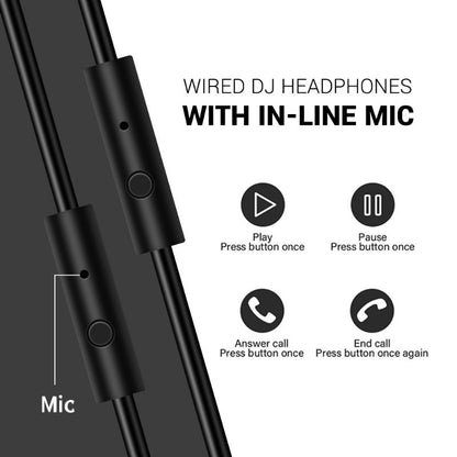 Oneodio Fone de Ouvido DJ Profissional com Fio Studio Pro 50 com Microfone Over Ear HiFi Monitor Fone de Ouvido para Telefone PC