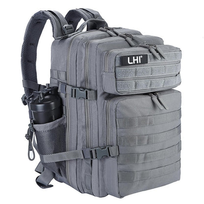 LHI Mochila Tática 45L/35L/25L para Homens e Mulheres, À Prova D'Água, Bolsa de Ginástica para Atletas, Mochila de Viagem para Caminhada ao Ar Livre com Porta-Garrafas