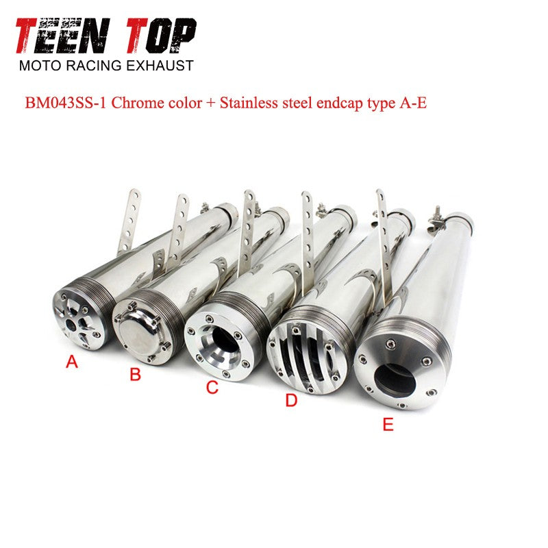 38 40 42 45MM Retro Motorcycle Exhaust Pipe For Harley Honda 125CC 250CC Exhaust Muffler 430mm Punk Racing Tailpipe Escape Moto