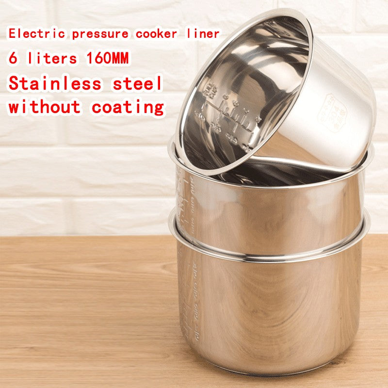 6 Liters160 Electric Pressure Cooker Liner Stainless Steel 304 Food Grade Multi-Bowl Soup Porridge Pot Bile Cooker Accessories