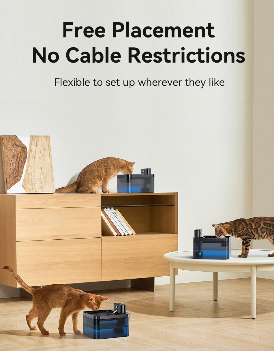 ROJECO Fonte de Água Automática Sem Fio para Gatos 2600mAh Bebedouro para Pets para Cães e Gatos Sensor Infravermelho Bebedouro Inteligente para Pets