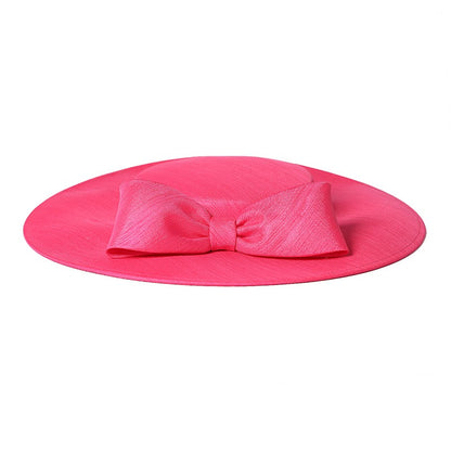 FS Elegante Chapéu de Aba Larga Marfim Feminino Grande Laço Ocasião Formal Kentucky Boné Feminino Casamento Coquetel Festa Fedora de Topo Reto 2024