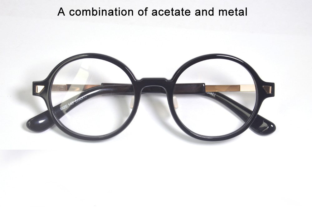 Óculos de Grau de Acetato Redondos Grandes da Moda para Mulheres Óculos Redondos de Tamanho Grande para Homens Design Alemão Flexível com Grau