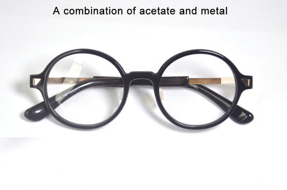 Óculos de Grau de Acetato Redondos Grandes da Moda para Mulheres Óculos Redondos de Tamanho Grande para Homens Design Alemão Flexível com Grau