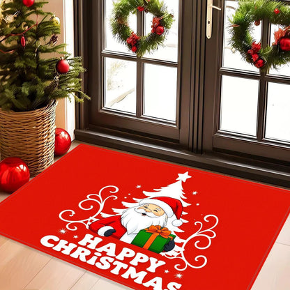 VIKAMA Merry Christmas Santa Claus Rug Bedroom, Living Room, Hallway Entrance Door Mat Soft and Comfortable Rug Home Decor