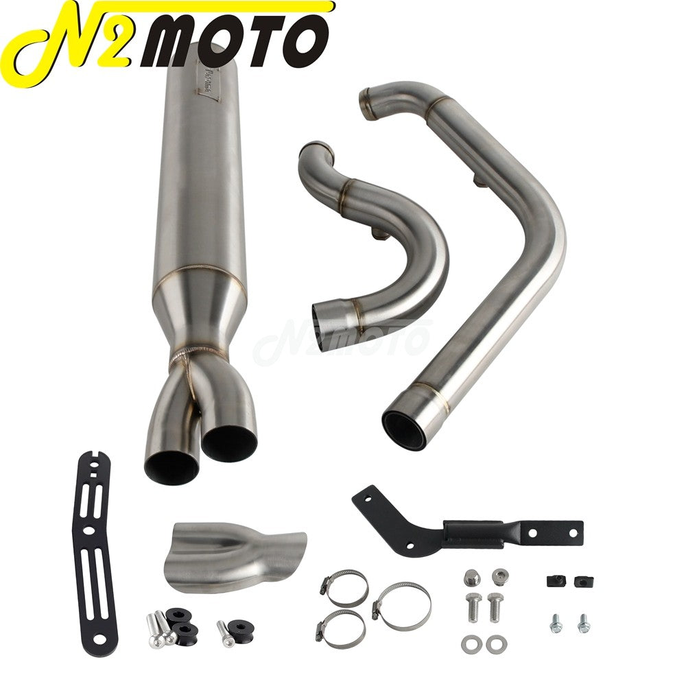 For Harley Softail Low Rider EI Diablo ST FXLRST FXRST 117 2022-2024 2-In-1 Full Length Exhaust System Stepped Head Muffler Pipe