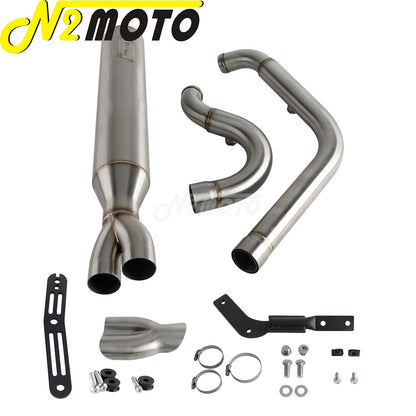 For Harley Softail Low Rider EI Diablo ST FXLRST FXRST 117 2022-2024 2-In-1 Full Length Exhaust System Stepped Head Muffler Pipe