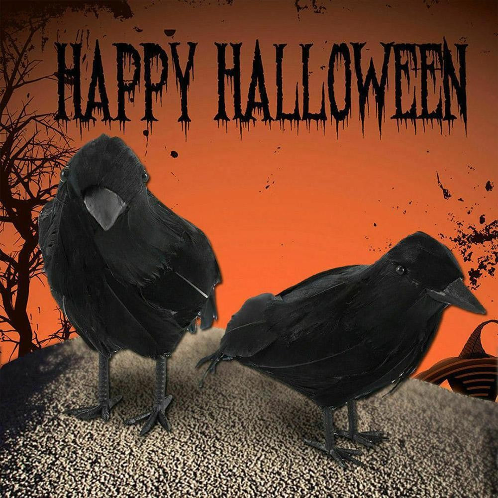 Simulação de Corvo Preto de Halloween Corvo Preto de Halloween Adereços de Corvo Simulação Pássaro Falso Festival Fantasma Decoração de Halloween Brinquedos Assustadores