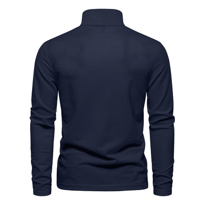 AIOPESON 2023 New Men's Deer Embroidery Polo Shirts Solid Color Long Sleeve Social Business Male