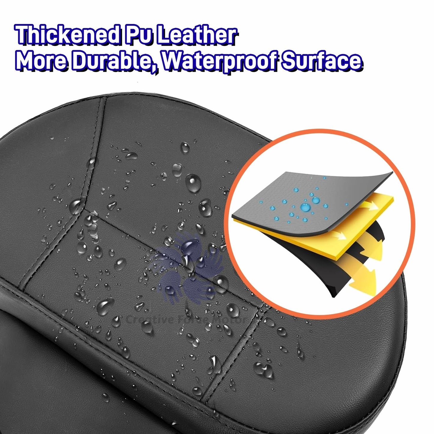 Almofada Encosto de Piloto Ajustável para Motocicleta com Suporte de Montagem para Harley Touring CVO Road King Electra Street Glide FLTRX 09-24
