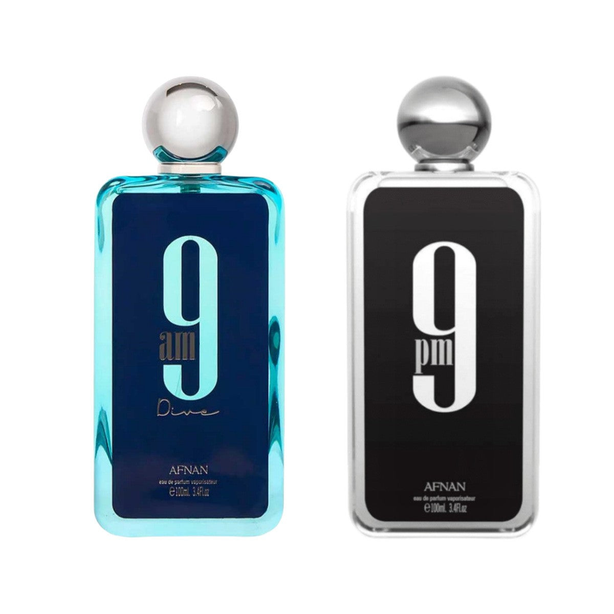 100ml Afnan 9AM 9PM Eau de Parfum Elixir Unissex Colônia Spray Perfume Masculino Feminino de Alta Qualidade Longa Duração Árabe