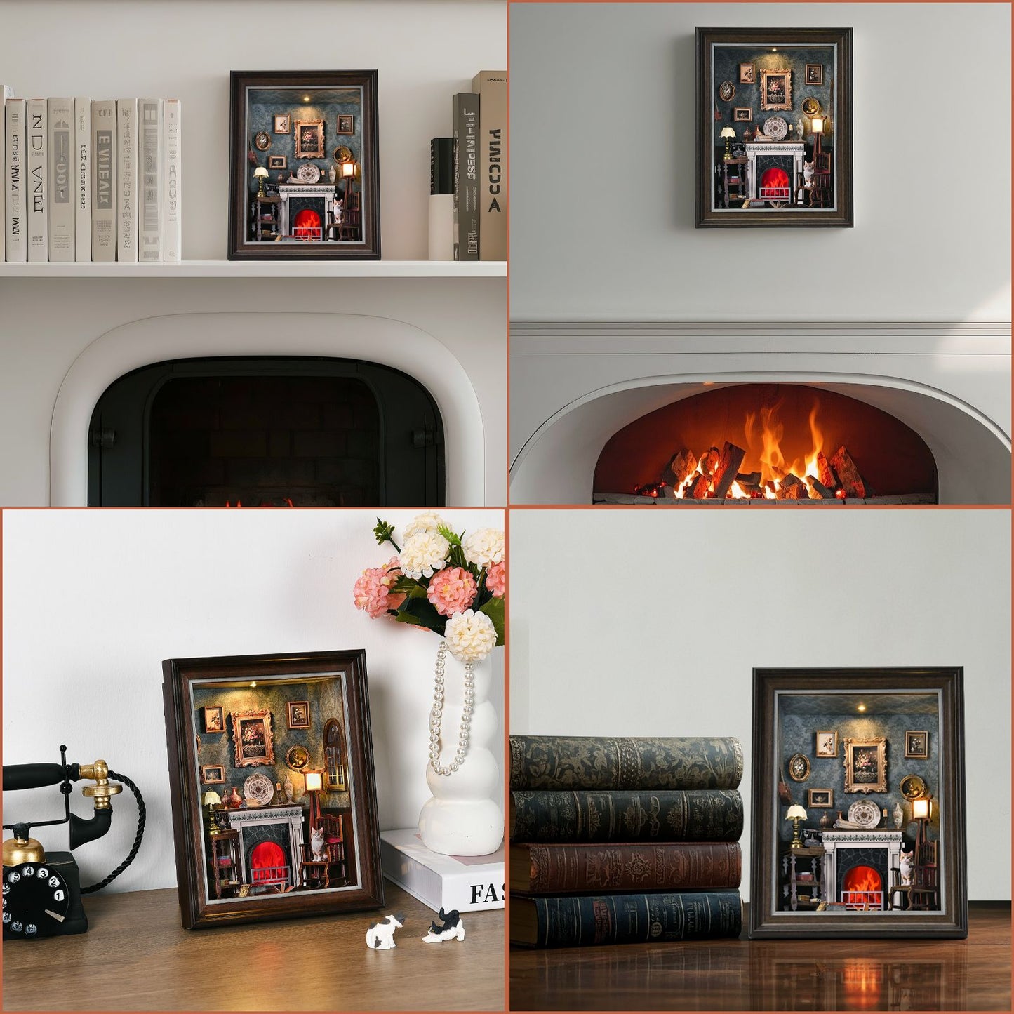 DIY Book Nook Bookshop Kit Photo Miniature Wooden Dollhouse with Light Bookshelf Insert 3D Puzzle Decor for Gift Owl Bookstore