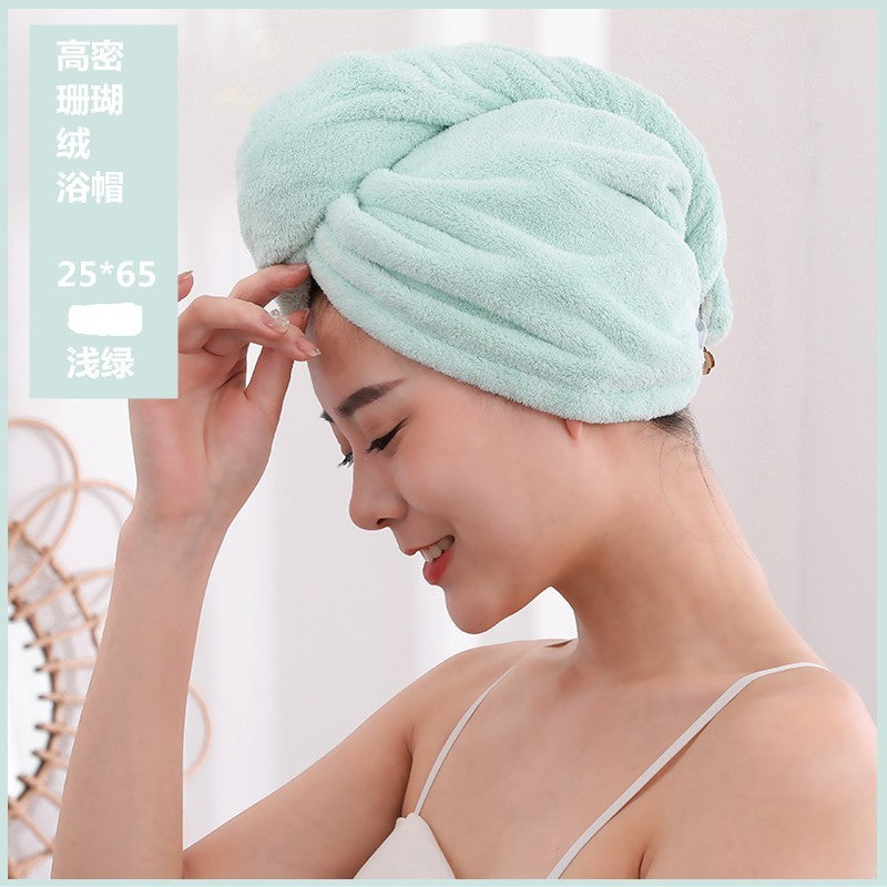 Hair Towel Women Girl's Magic Microfiber Shower Dry Hair Cap Bath Hats Bathroom Quick Drying Soft for Lady Turban Head