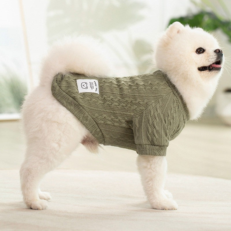 Suéter Clássico de Tricô para Cachorro Filhote Roupa de Inverno Quente para Animais de Estimação Pequenos Cães Gatos Colete Roupas para Animais de Estimação Traje de Bulldog Francês