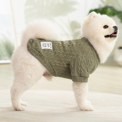Suéter Clássico de Tricô para Cachorro Filhote Roupa de Inverno Quente para Animais de Estimação Pequenos Cães Gatos Colete Roupas para Animais de Estimação Traje de Bulldog Francês