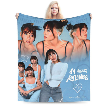 Aitanaed Singer Alpha Album Cobertores Ultra-Macios de Lã Coral de Pelúcia, Presente Relaxante, Mantas, Colchas