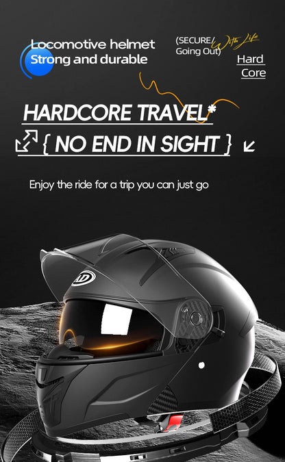 AD Capacete integral descoberto para homens, outono e inverno, quente, para motociclismo, indispensável
