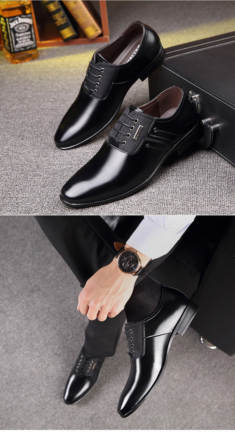 QFFAZ Big Size 38-47 Men Wedding Dress Shoes Black Brown Oxford Shoes Formal Office Business British Lace-up Men's Footwear