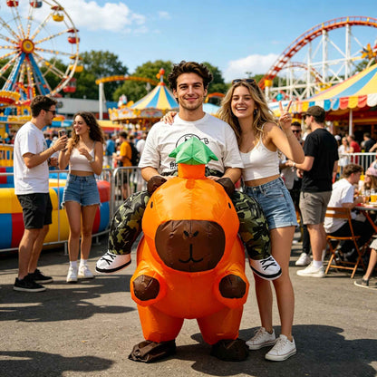 Cartoon Inflatable Capibara Ride on Costume Mascot Carnival Halloween Character Cosplay Fancy Costume Funny Performance Costume