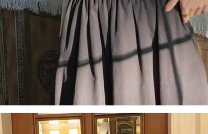 Autumn Outfit Set Women's 2023 New Court Sle Retro irt Versatile Mid-Length A-Line  Skirt for Pear aped Body