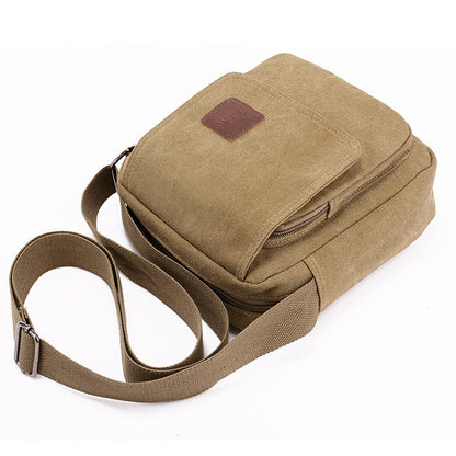 Casual crossbody bag, men's retro canvas crossbody bag, suitable for going out and daily commuting, shoulder bag