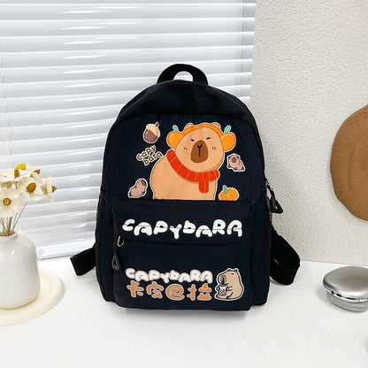 Creative Cute Capybara Backpack Large Capacity Cartoon Animal Lightweight Multi Functional Schoolbag  Kids Boys Girls Rucksack