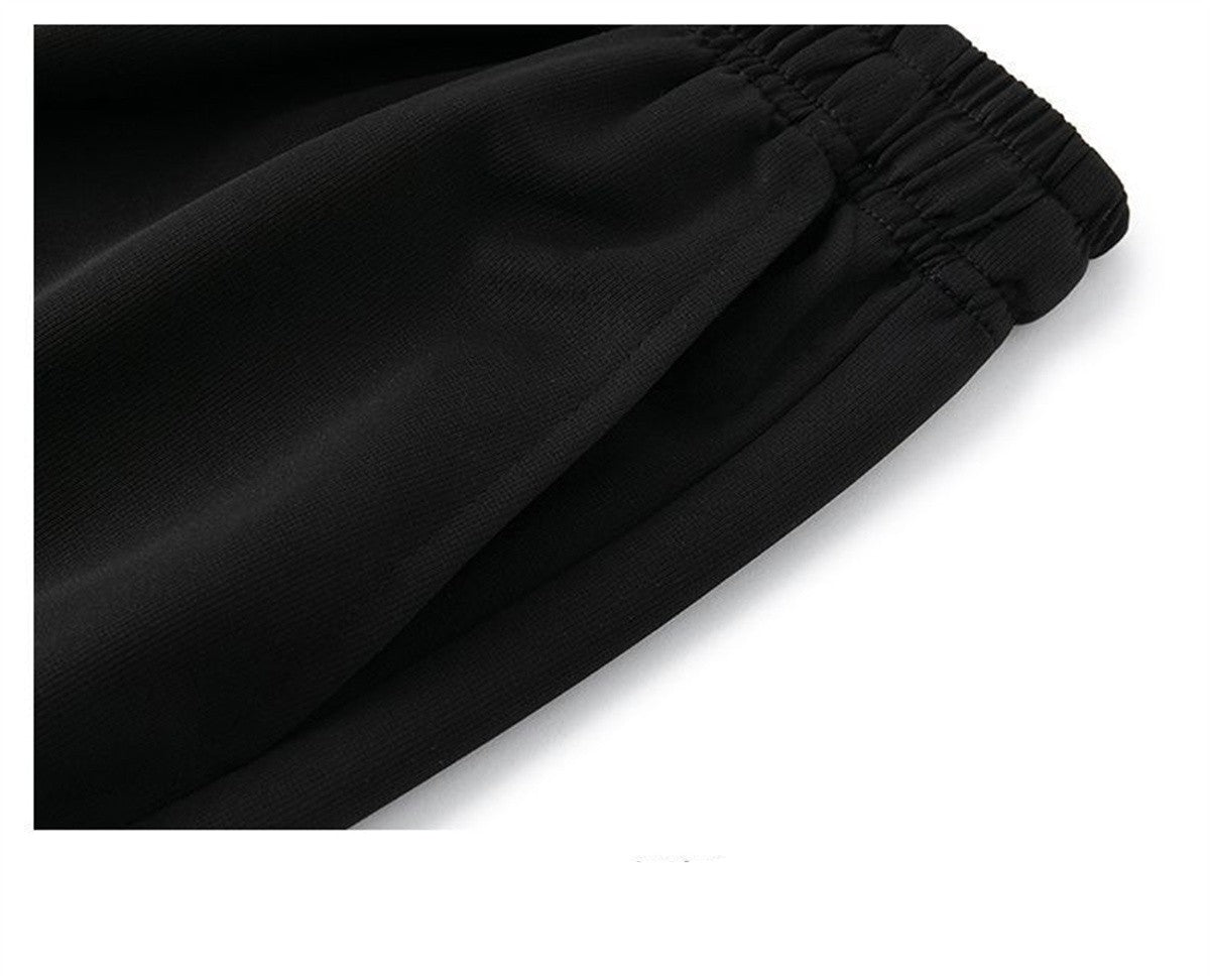 Calça Reta Preta Masculina, Calça Casual de Verão de Perna Larga Harajuku Estudantil, Calça de Rua, Moletom Cinza Descolado