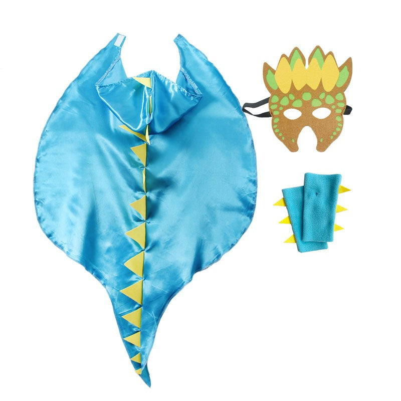 Dinosaur Costume Cloak for unisex Toothless Dragon Performance Clothes Halloween Dinosaur Mask+Cloak Cosplay Outfits Cos