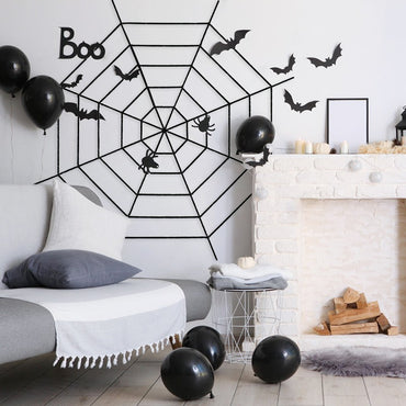 150/250cm Halloween White Black Giant Spider Web Happy Halloween Decoration For Home Bar Haunted House Prop Outdoor Scary Decor