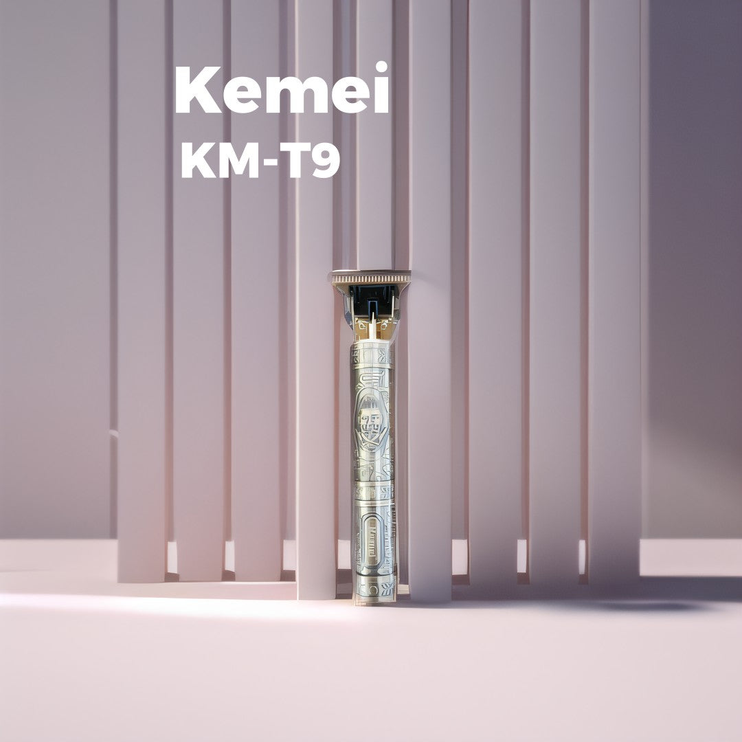 Kemei Electric Hair Clipper Cordless Trimmer Rechargeable T Shape Blade with Guide Combs Oil Head Carving Haircut KM-T9