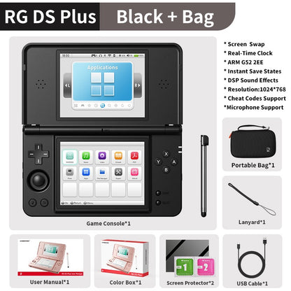 Anbernic RG DS Plus Retro Handheld Game Console Linux 4.3" IPS 1024*768 Dual-Screen 4000mAh Game Player Bluetooth WiFi Streaming