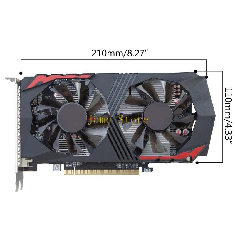 LX0B Computer Graphic Card 1050TI 4GB GDDR5 128 Bit PCIE HDMI-Compatible+DP+DVI with Twin Cooling Fan