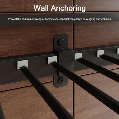 Cama de Metal Beliche para Adultos, com Escada e Guarda-Corpo, Espaço de Armazenamento Embaixo da Cama, Não Requer Box Spring