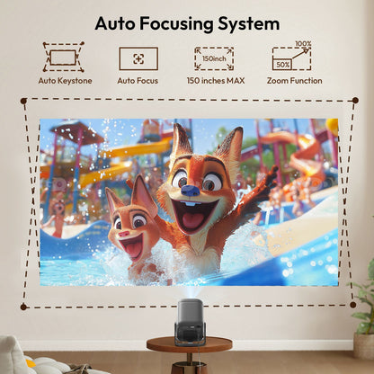 Projetor XGODY 300ANSI 4K Beamer Android 11.0 Nativo 1080P Foco Automático Dual Wifi Bluetooth Home Theater Cinema
