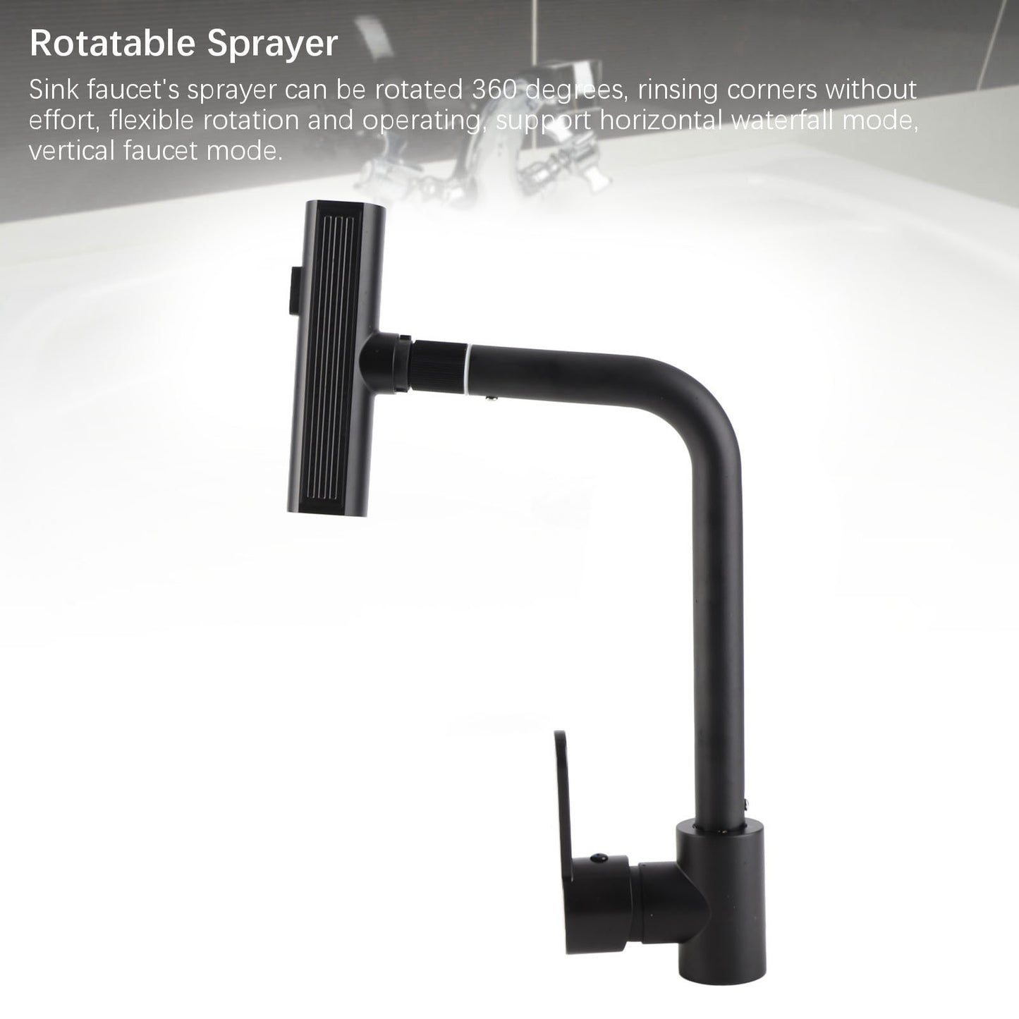 Clearance Deal Sink Faucet Rotatable 3Function Sprayer Single Handle Hot Cold Water Kitchen Faucet Easy Install for Home Fixture