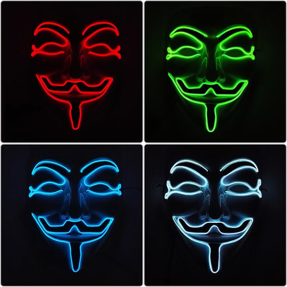 Halloween LED Vendetta Mask Night Club Carnival Party Festival Decoration Cosplay Vendetta Guy Fawkes Mascara Glowing V Mask