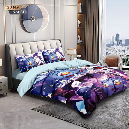 3pcsK-Pop Demon Hunters Printed Chipless Bedding, Multi Sized Bedding, Dormitory duvet Cover, Soft Machine Washable Decoration